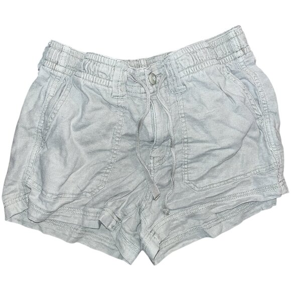 American Eagle Women’s Linen Blend Cargo Shorts Size 4 | Olive Green Drawstring - Picture 1 of 6